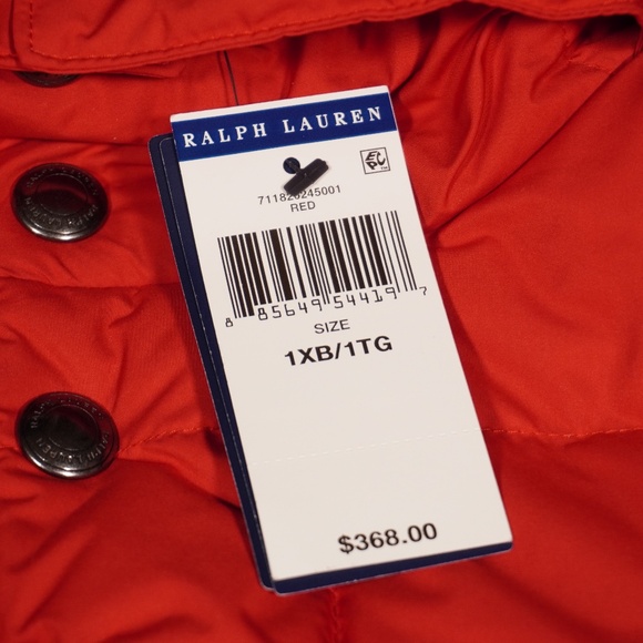 Polo Ralph Lauren Puffer Jacket Red Blue White 1XB Polyester Cotton Brand New - Picture 6 of 16